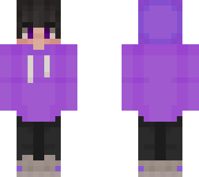 purple hoodie shy man
