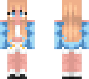 summer sporty blonde in blue & white