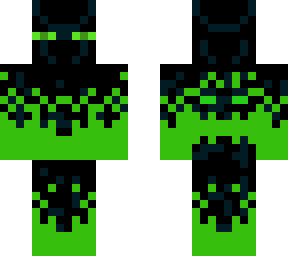 green enderman with cool clothes
