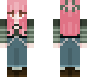 green grunge (pink hair)