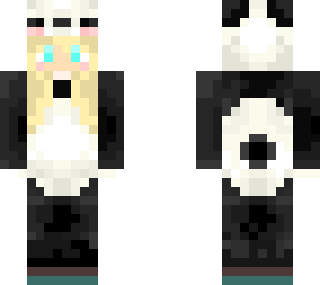 panda girl - 3d costume. long blonde hair, blue eyes version