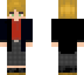 blonde guy in red shirt and black jacket