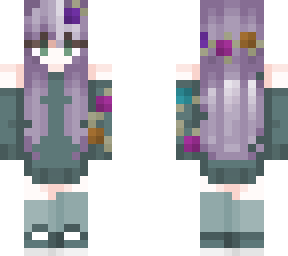 cozy purple hair girl