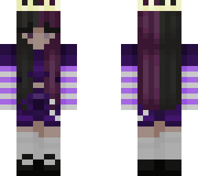 girl with a purple and white striped top
