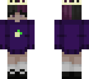 non-binary with purple jumper