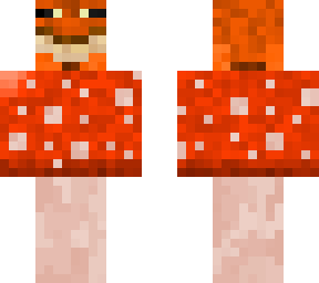 red frog on a mushroom
