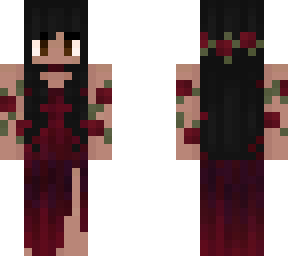 wine red rose gown