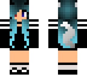 blue wolf and panda girl