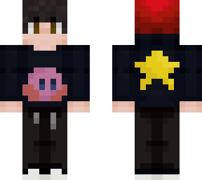 curly haired masculine skin with beanie, headphones, kirby, and warpstar (fixed)