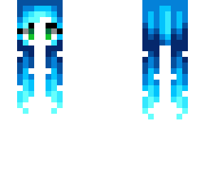 female hb - ocean blue fade pigtails