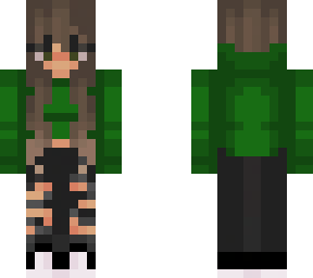 green hoodie girl