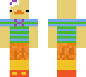 rainbow-clothed duck