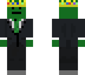 green skin with outer skin suit and crown | Minecraft Skin