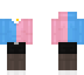 pink/blue split hoodie outfit