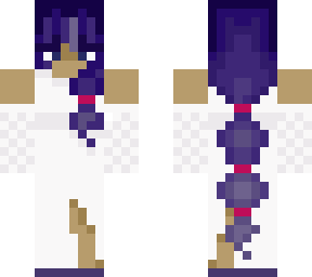 white dress w/ purple hair!