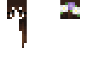 female hb - dark brown w/ purple & white flowers