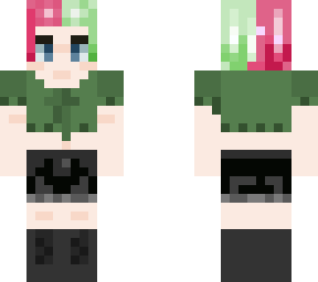 me (mullet green and pink hair update)