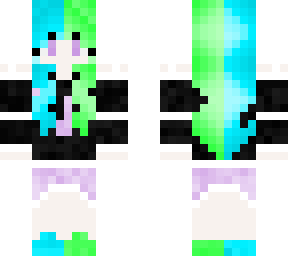 blue green purple dj girl