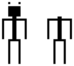 crazy stick figure w/ eyebrows