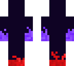 purple and red flaming black person