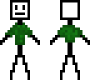 stick boi with green shirt
