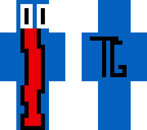 blue guy with tounge