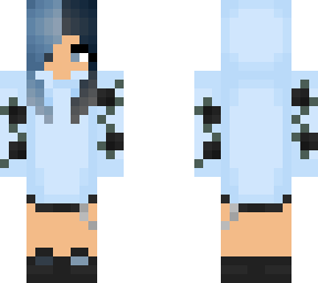blue split dye short w/ hoodie