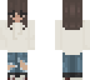 brown hair girl in ripped jeans updated
