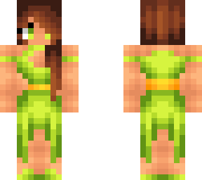 fancy lady in peridot green dress