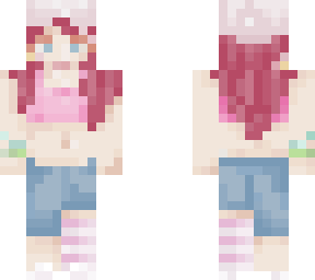 pink haired girl.