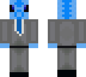 blue fish in suit