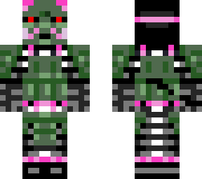green and pink oni