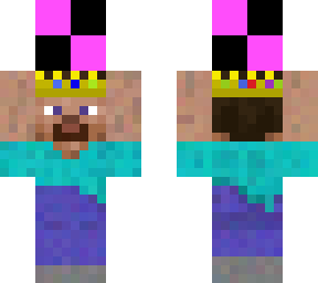 steve holding null technoblade crown