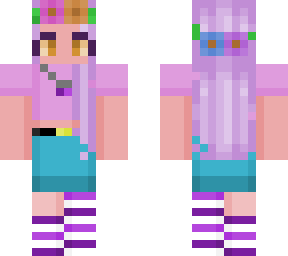 cool girl with rainbow flower crown.