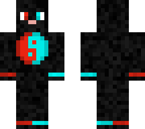 cyan, red, and black cat