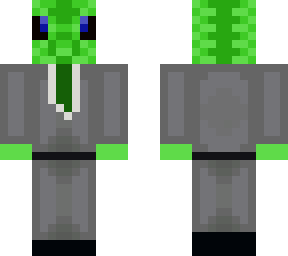 green fish in suit