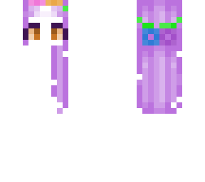 light purple hair base with rainbow flower crown.