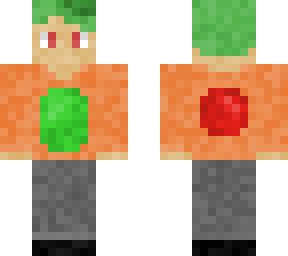 person green hair orange shirt