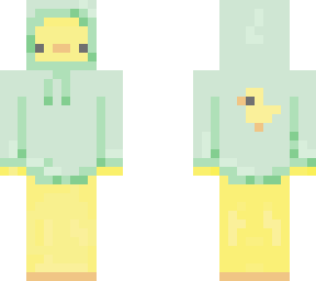 duck in green hoodie