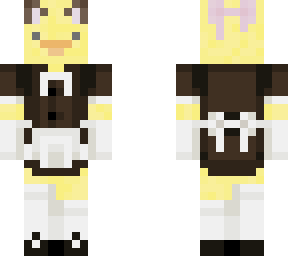 duck in maid outfit with cat ears