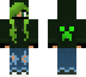 green hoodie girl