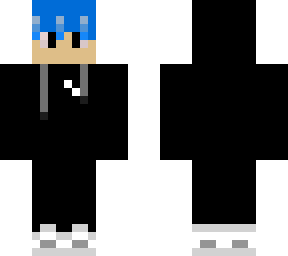 boy with blue hair and black hoodie