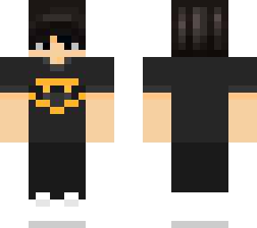 cool boy with black hair with bat man shirt