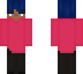 cute masc and fem person wearing baggy clothes with dark blue hair, version 2