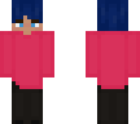 cute masc and fem person wearing baggy clothes with dark blue hair, version 3