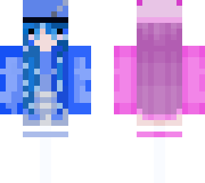 dark blue purple girl with hat