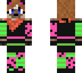 fnaf, glamrock, neon punk, watermelon colored hyena teen.