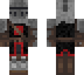 knight with red and black coat of arms