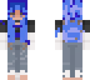 Long blue hair | Minecraft Skin