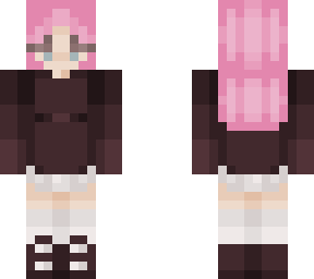 pink hair girl with brown sweater (revamp)